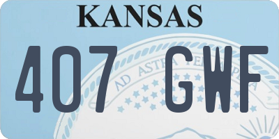 KS license plate 407GWF