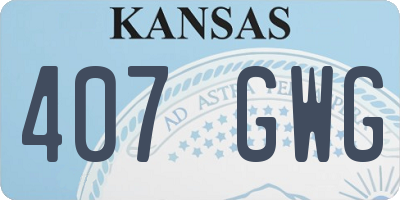 KS license plate 407GWG