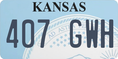 KS license plate 407GWH