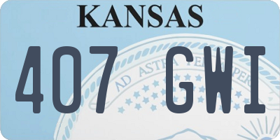 KS license plate 407GWI