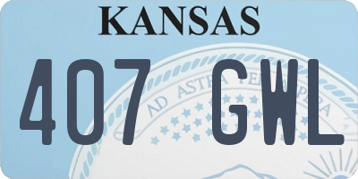 KS license plate 407GWL