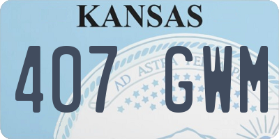 KS license plate 407GWM