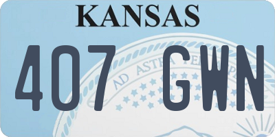 KS license plate 407GWN