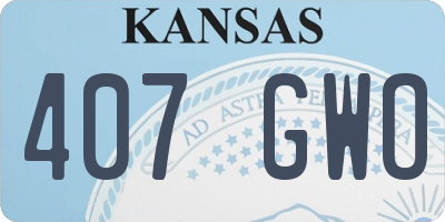 KS license plate 407GWO