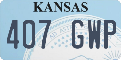 KS license plate 407GWP