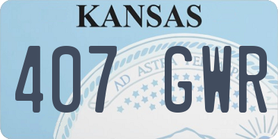 KS license plate 407GWR
