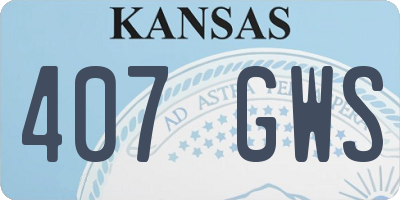 KS license plate 407GWS