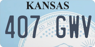 KS license plate 407GWV