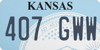 KS license plate 407GWW