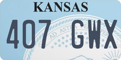 KS license plate 407GWX