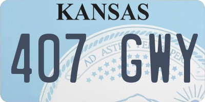 KS license plate 407GWY