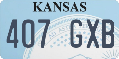 KS license plate 407GXB