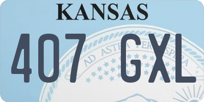 KS license plate 407GXL