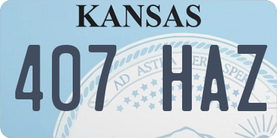 KS license plate 407HAZ