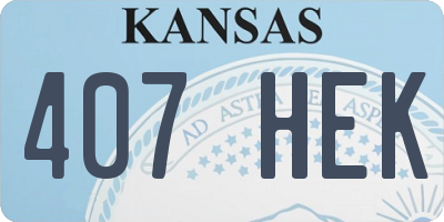 KS license plate 407HEK