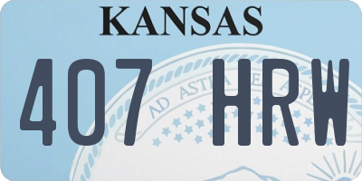 KS license plate 407HRW