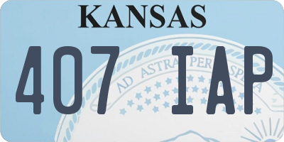 KS license plate 407IAP