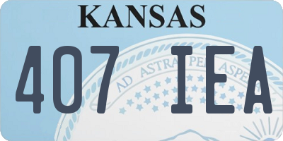KS license plate 407IEA