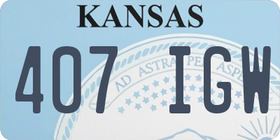 KS license plate 407IGW