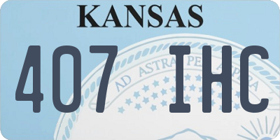 KS license plate 407IHC