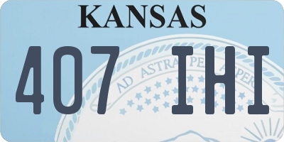 KS license plate 407IHI
