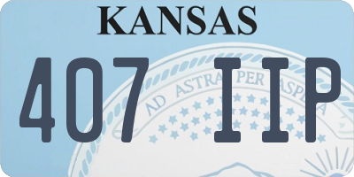 KS license plate 407IIP