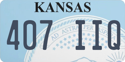 KS license plate 407IIQ