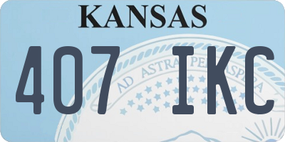 KS license plate 407IKC