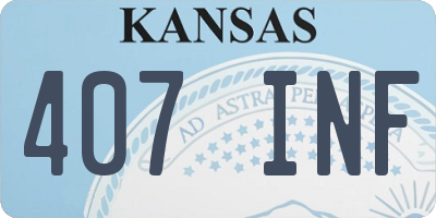 KS license plate 407INF