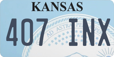 KS license plate 407INX