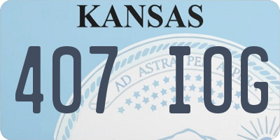KS license plate 407IOG