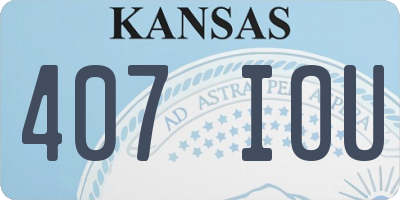 KS license plate 407IOU