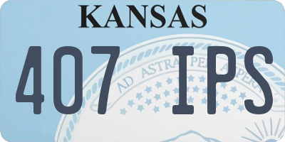 KS license plate 407IPS
