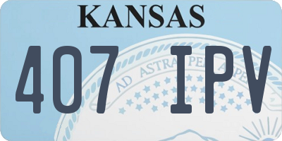 KS license plate 407IPV