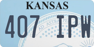 KS license plate 407IPW