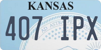 KS license plate 407IPX