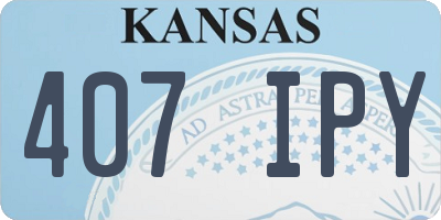 KS license plate 407IPY