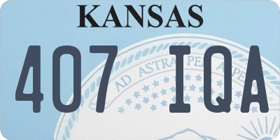 KS license plate 407IQA
