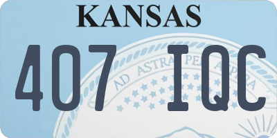 KS license plate 407IQC