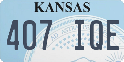 KS license plate 407IQE