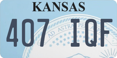 KS license plate 407IQF