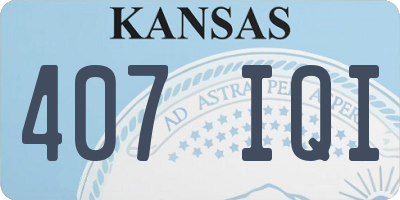 KS license plate 407IQI