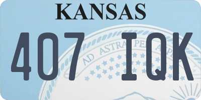 KS license plate 407IQK