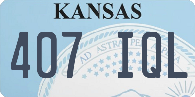 KS license plate 407IQL