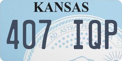 KS license plate 407IQP