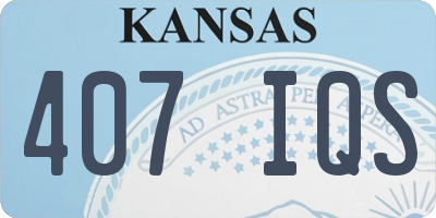 KS license plate 407IQS