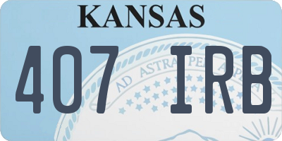 KS license plate 407IRB