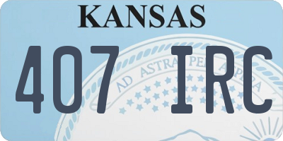 KS license plate 407IRC