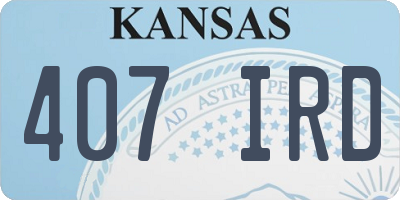 KS license plate 407IRD