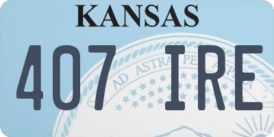 KS license plate 407IRE